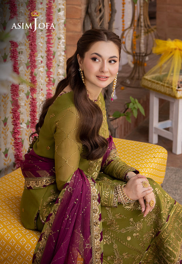 Asim Jofa Chiffon Embroidered Unstitched 3PC LU-1261 - alternate view
