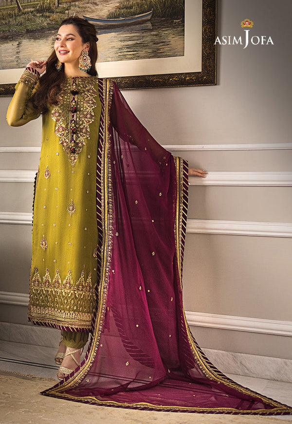 Asim Jofa Chiffon Embroidered Unstitched 3PC SK-2413 - alternate view