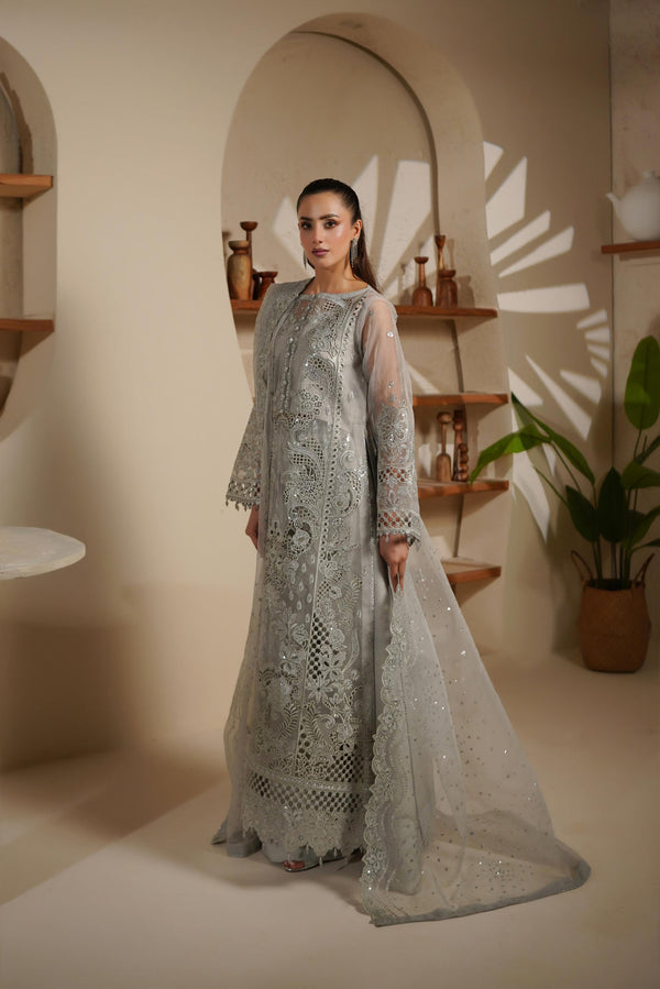 Marium's Organza Embroidered Unstitched 3PC LU-2446 - alternate view