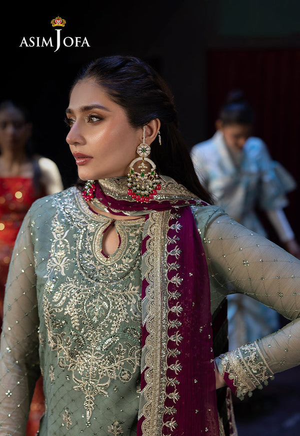 Asim Jofa Chiffon Embroidered Unstitched 3PC LU-2402 - alternate view