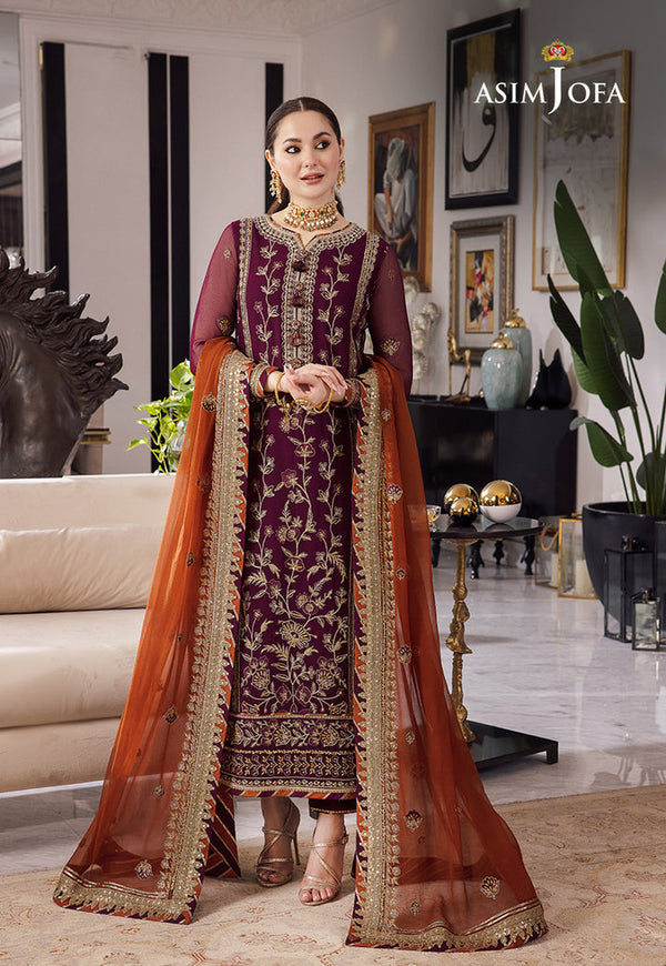 Asim Jofa Rang E Noor Summer Chiffon Embroidered Unstitched 3PC SK-1126