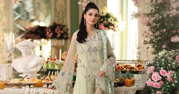Maria.B Chiffon Embroidered Unstitched 3PC SK-2422 - alternate view