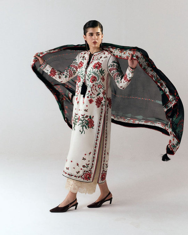 Hussain Rehar Dhanak Embroidered Unstitched 3PC FF-2562 - alternate view