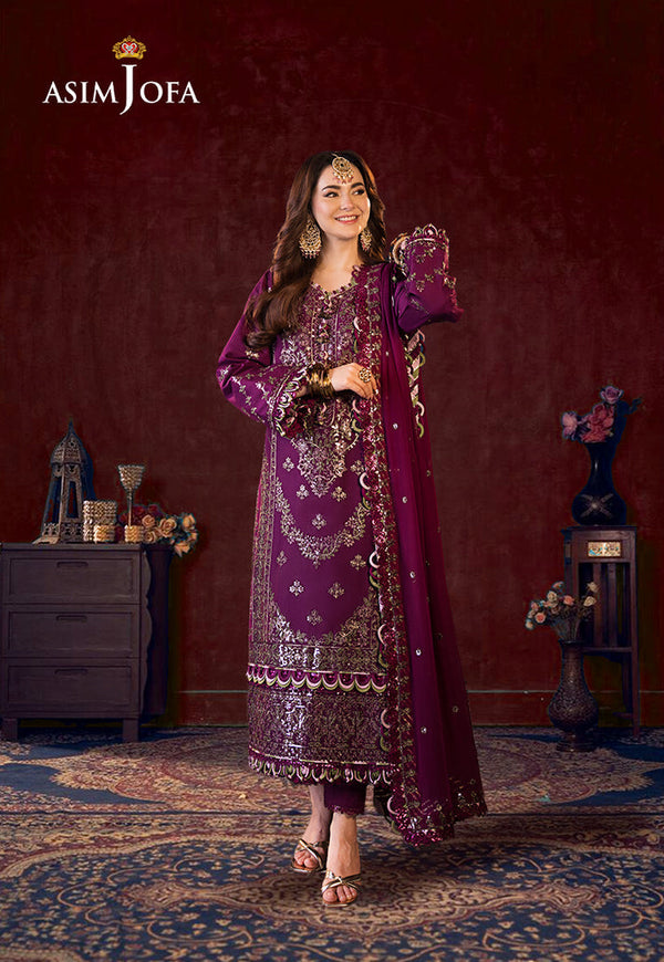 Asim Jofa Chiffon Embroidered Unstitched 3PC LU-1211