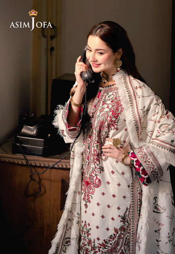 Asim Jofa Winter Embroidered Dhanak Unstitched 3PC-1388 - alternate view