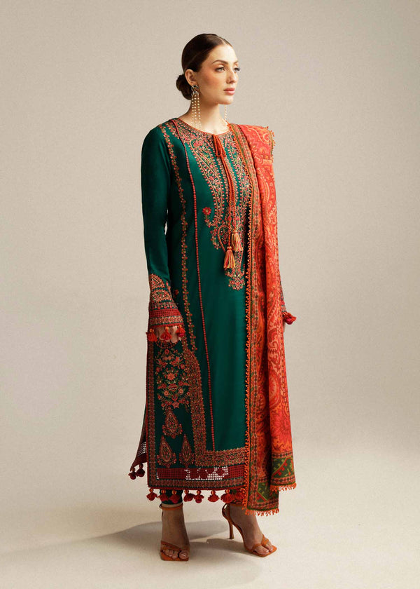 Hussain Rehar Dhanak Embroidered Unstitched 3PC FF-2564