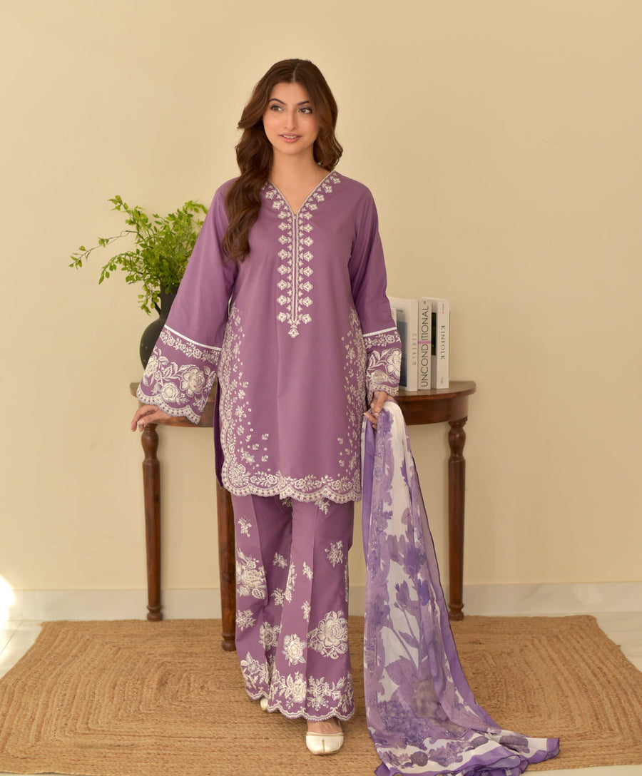 Zara Shahjahan Dhanak Embroidered Unstitched 3PC FF-2456