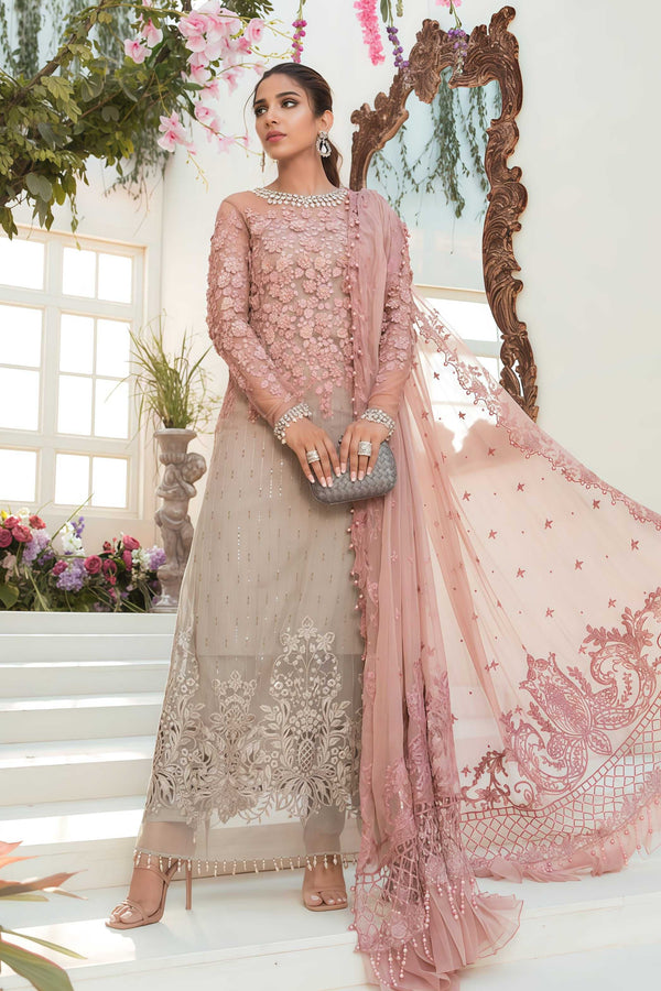 Maria.B Luxury Chiffon Embroidered Unstitched 3PC Suit - alternate view