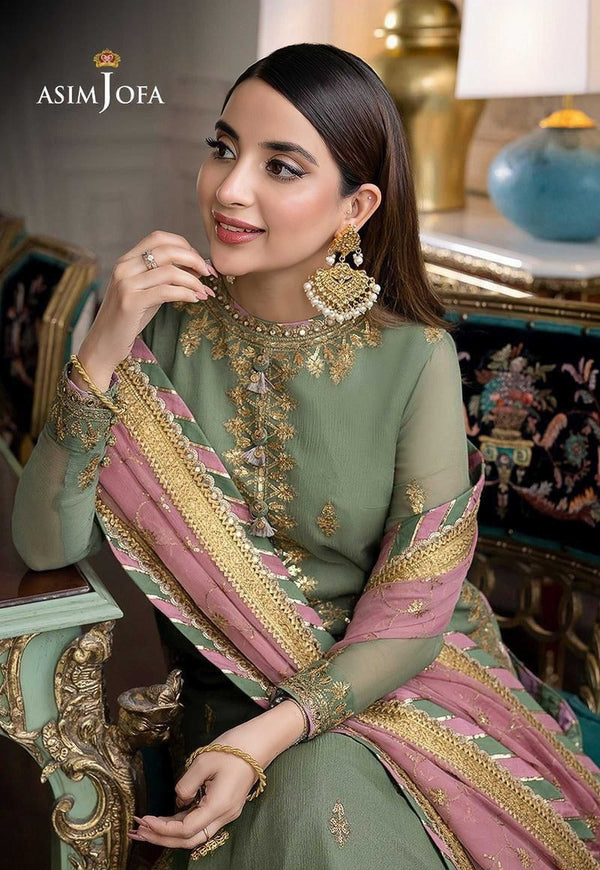 Asim Jofa Chiffon Embroidered Unstitched 3PC SE-1018 - alternate view