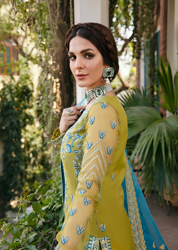 Akbar Aslam Organza Embroidered Sequence Formal Unstitched 3PC Suit - alternate view