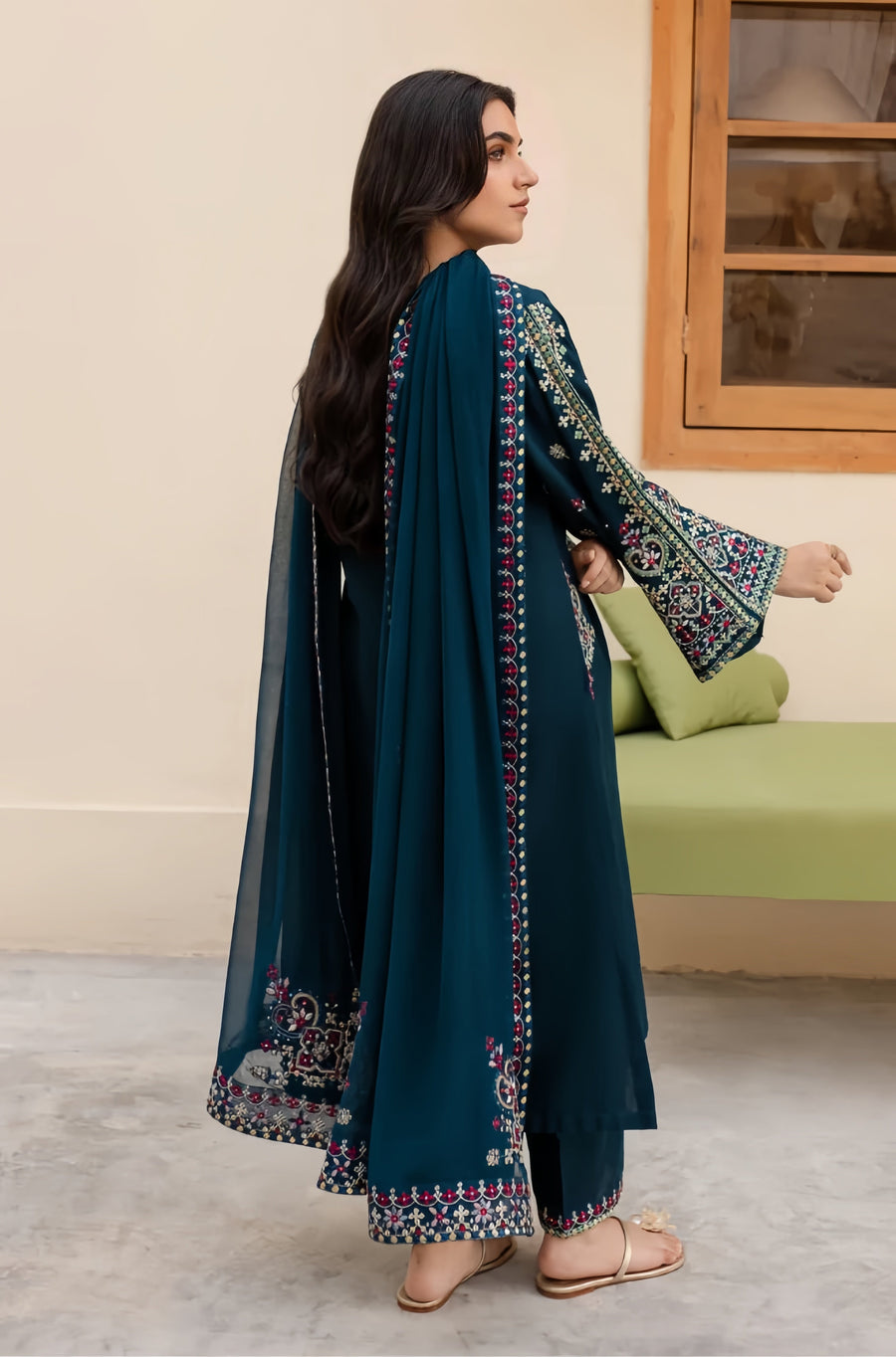 Batik Dhanak Embroidered Unstitched 3PC FF-2470 - alternate view
