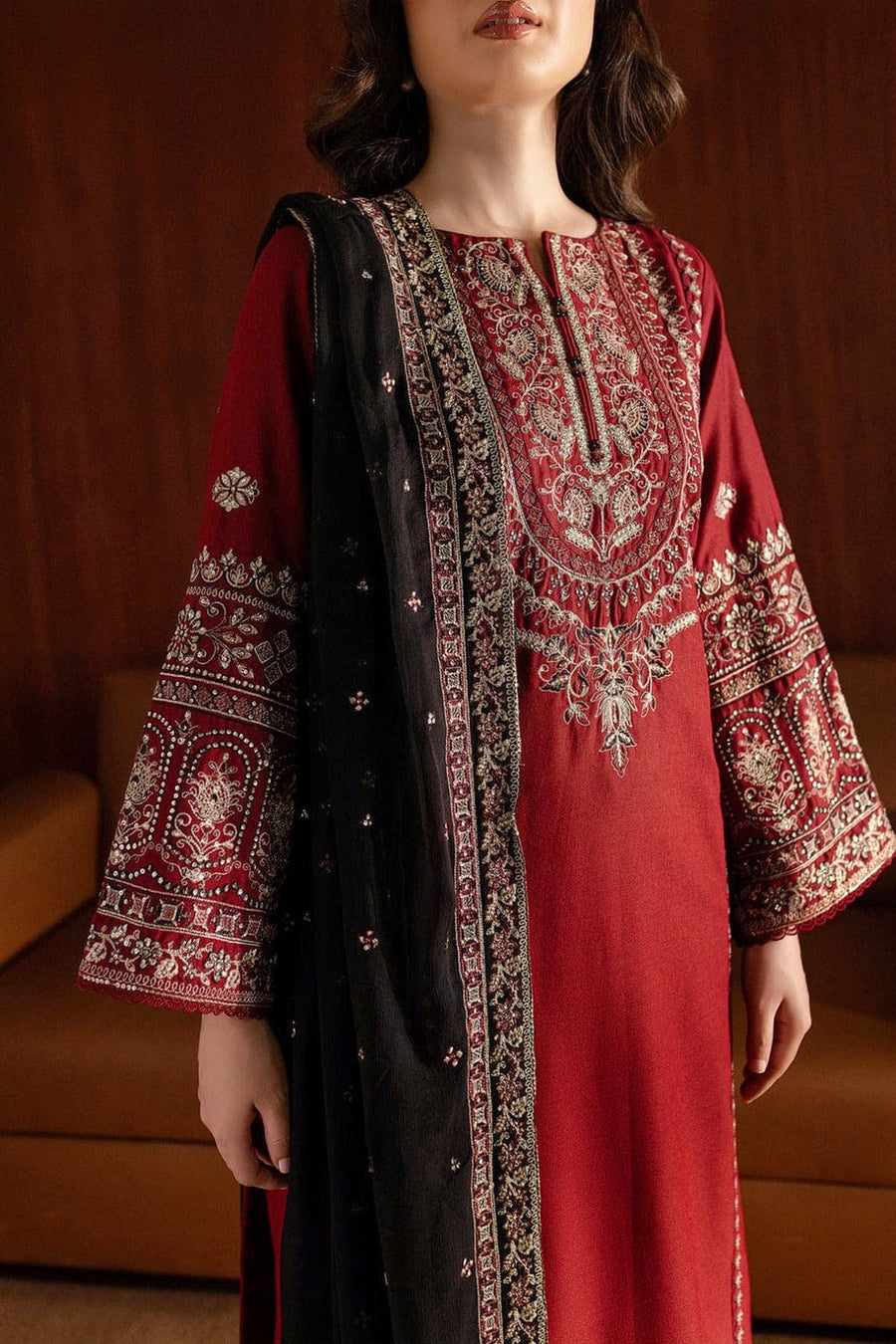 Batik Dhanak Embroidered Unstitched 3PC NF-2439 - alternate view