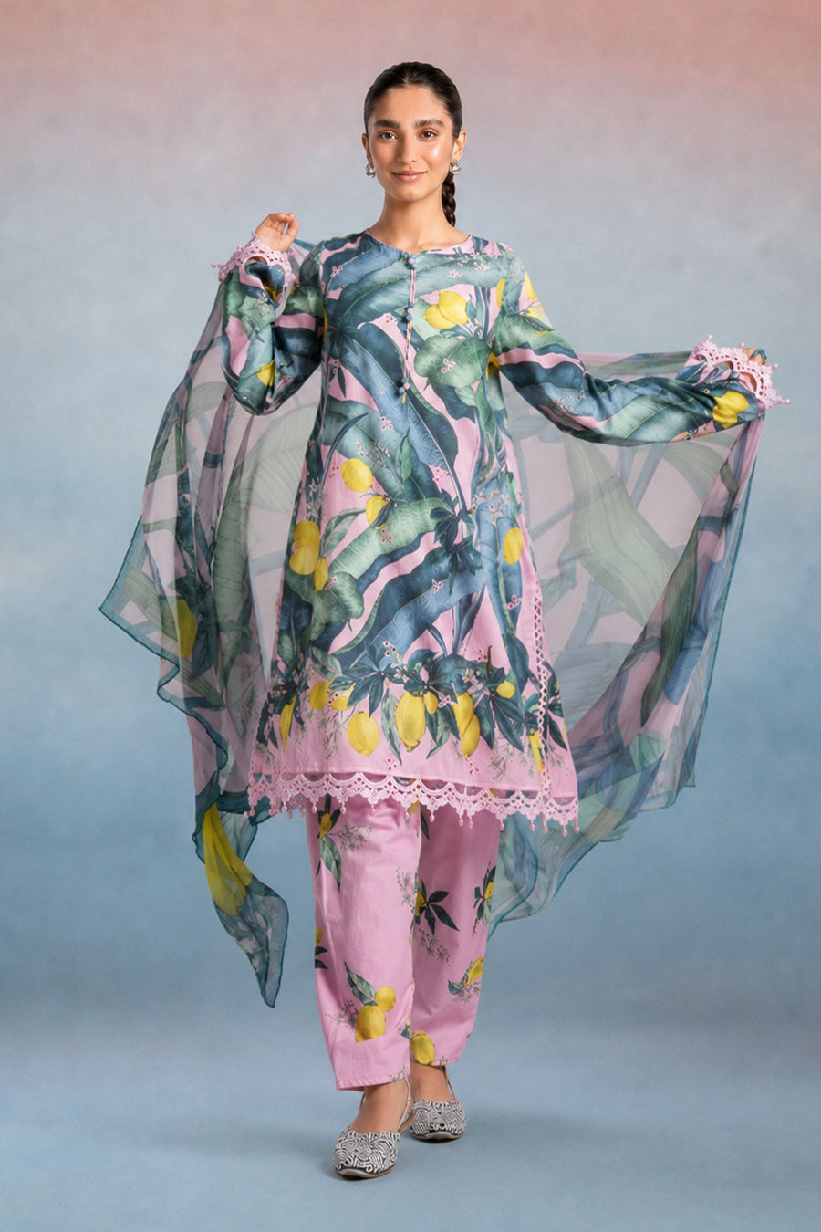 3 Piece Stitched Embroidered Lawn Suit