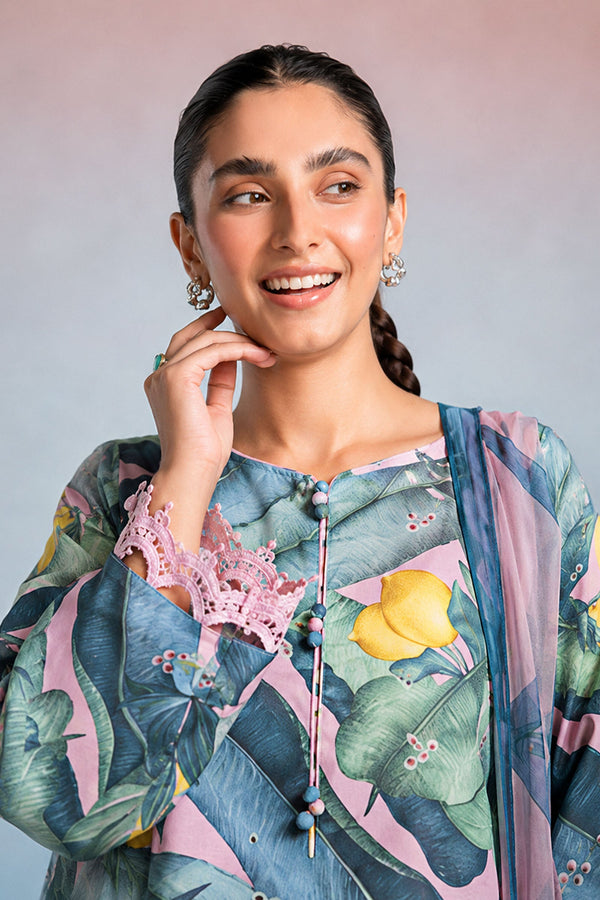 3 Piece Stitched Embroidered Lawn Suit