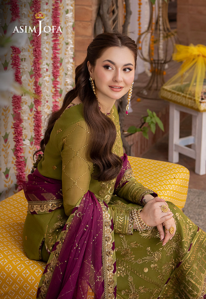 Asim Jofa Chiffon Embroidered Unstitched 3PC LU-1261 - alternate view
