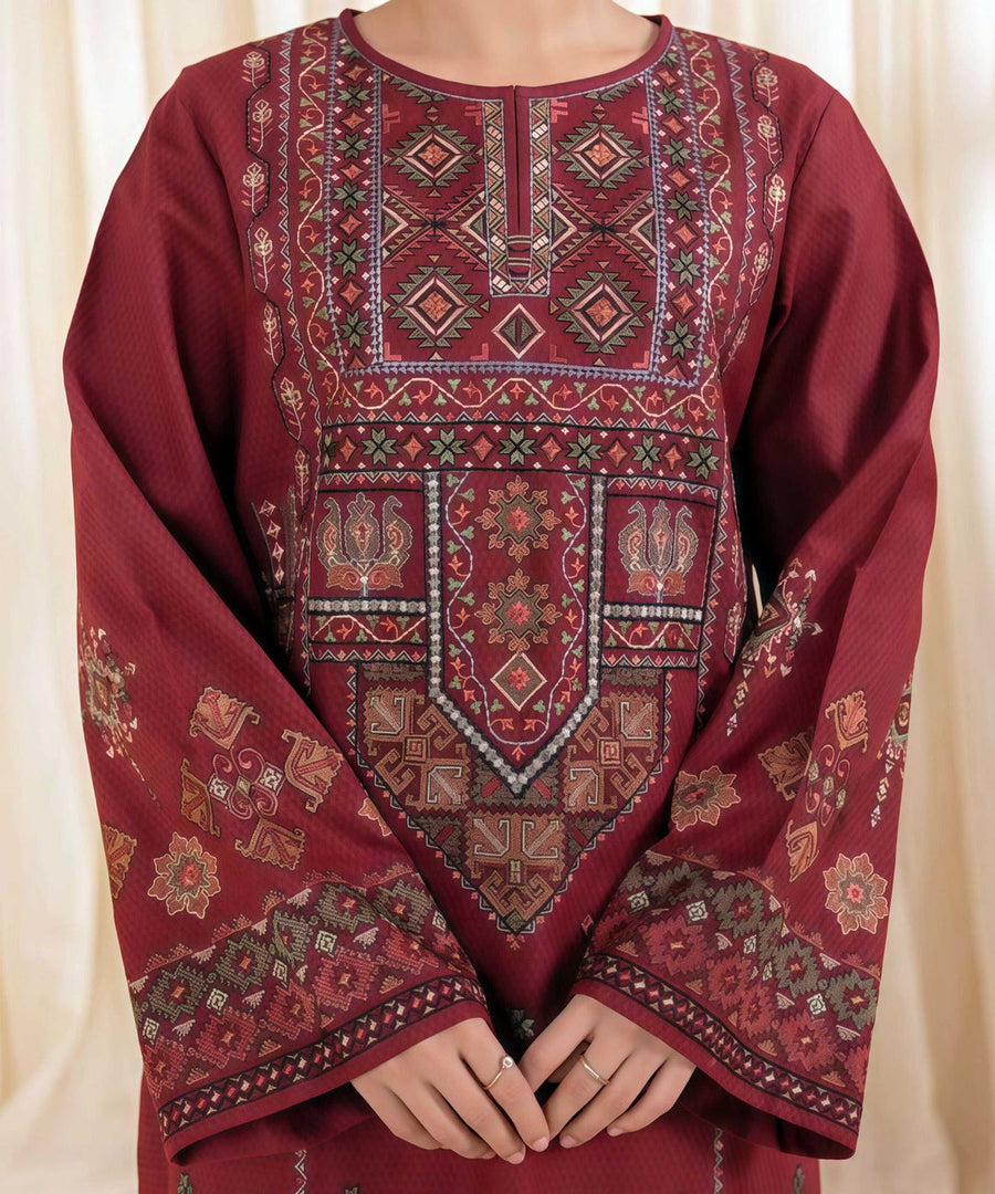 Sapphire Dhanak Embroidered Unstitched 3PC FF-2450 - alternate view