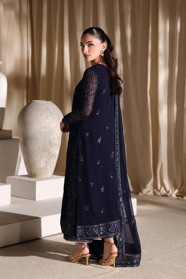 Azure Chiffon Embroidered Unstitched 3PC SK-2425 - alternate view