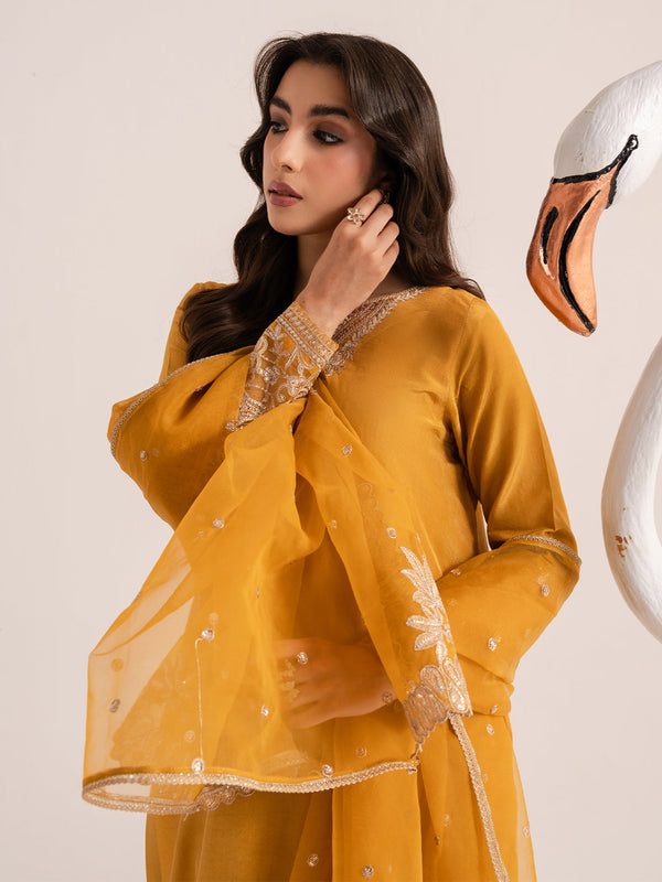 Iznik Chiffon Embroidered Unstitched 3PC LU-2655 - alternate view