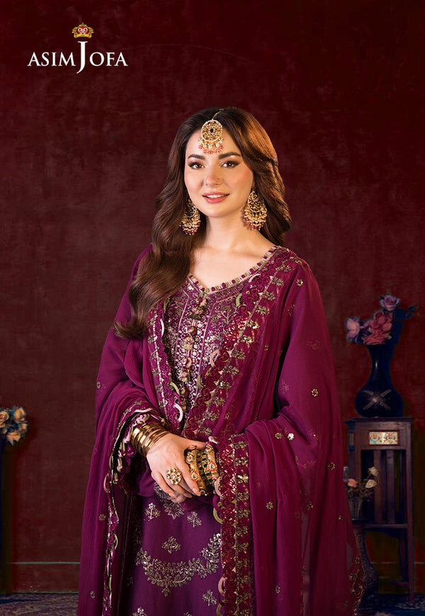 Asim Jofa Chiffon Embroidered Unstitched 3PC LU-1211 - alternate view