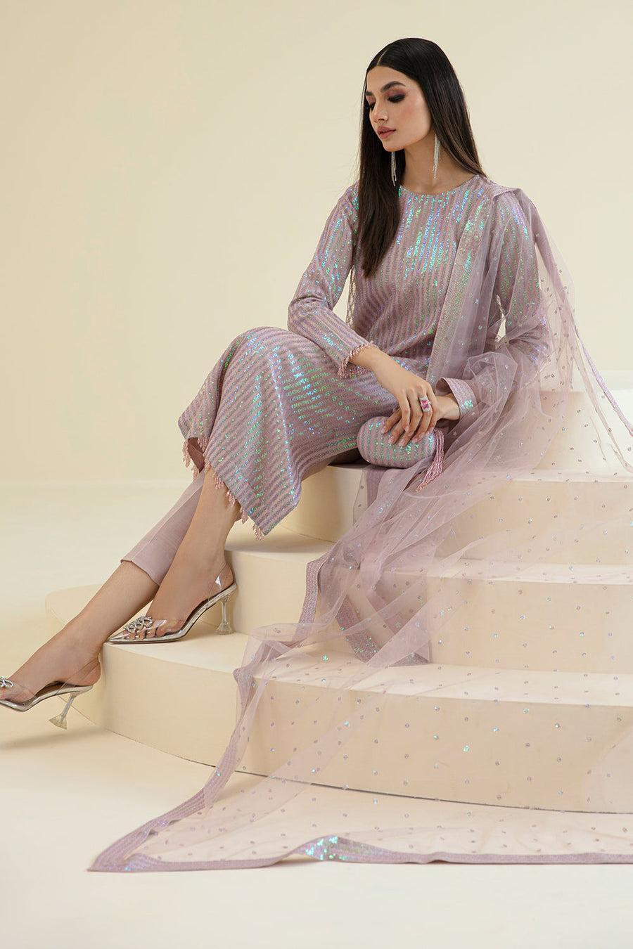 Baroque Summer Chiffon Embroidered Unstitched 3PC SK-1128 - alternate view