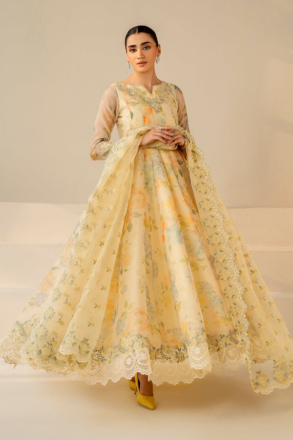 Barooque Chiffon Embroidered Unstitched 3PC LU-1223 - alternate view