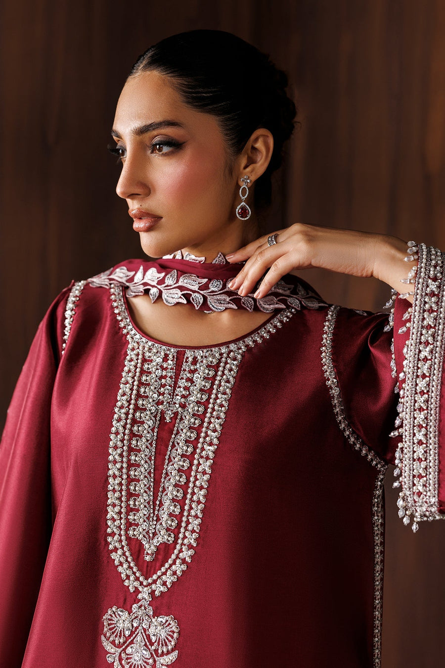 Baroque Chiffon Embroidered Unstitched 3PC LU-2399 - alternate view