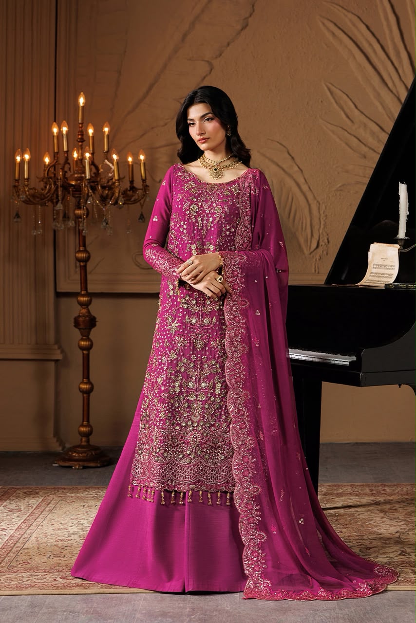 Emaan Adeel Chiffon Embroidered Unstitched 3PC SK-2446