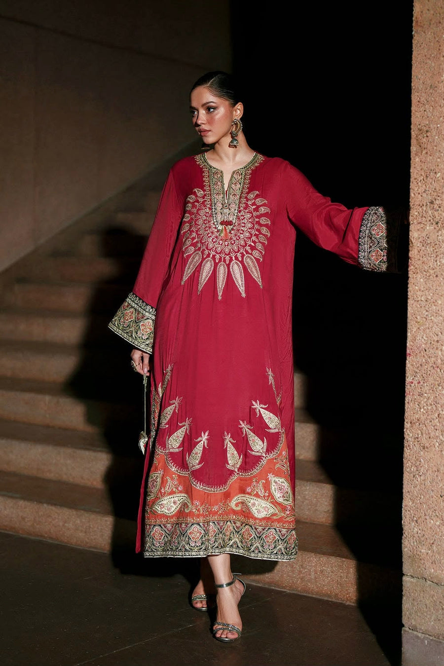 Ethnic Silk Embroidered Unstitched 3PC PD-2361 - alternate view