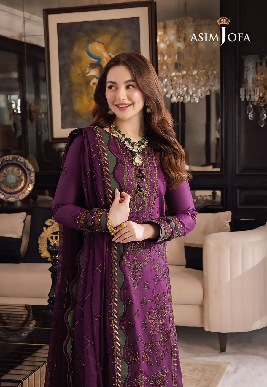 Asim Jofa Dhanak Embroidered Unstitched 3PC FF-2449 - alternate view