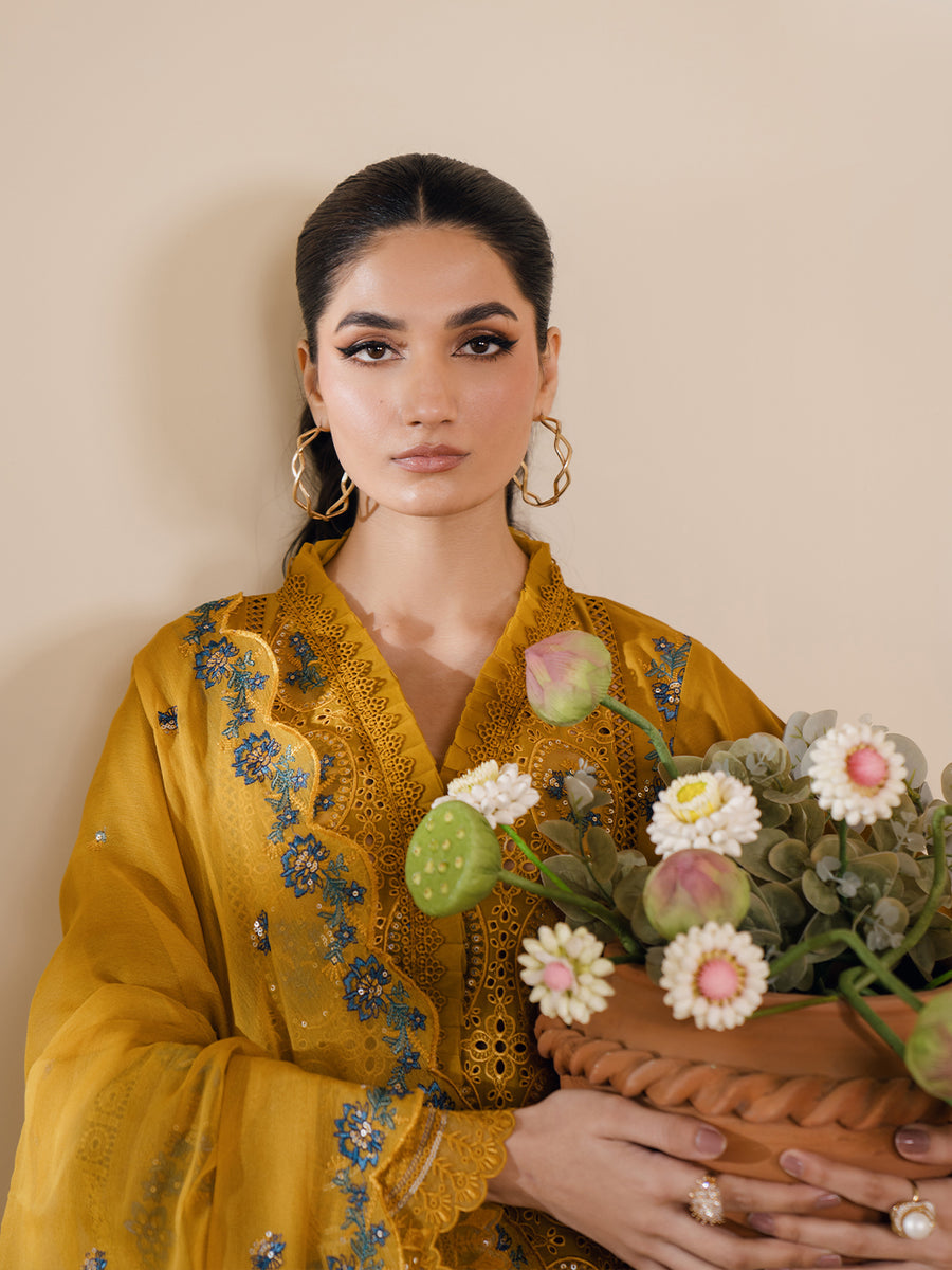 Bin Ilyas Summer Cotton Embroidered Unstitched 3PC SK-2044 - alternate view